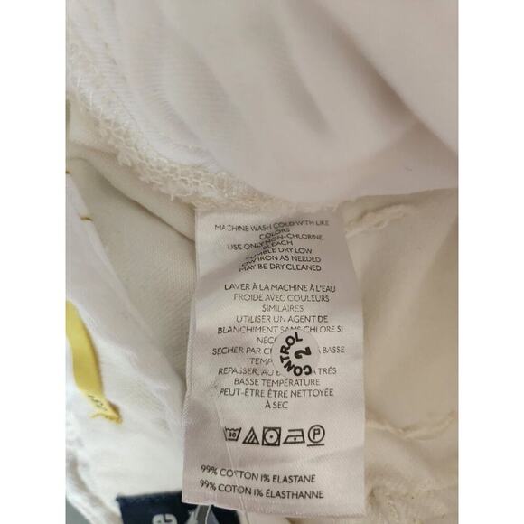 Anthropologie Maeve Cropped Ex High-Rise Wide-Leg Jeans Sz 23 Tall White #8D405 - Picture 13 of 14